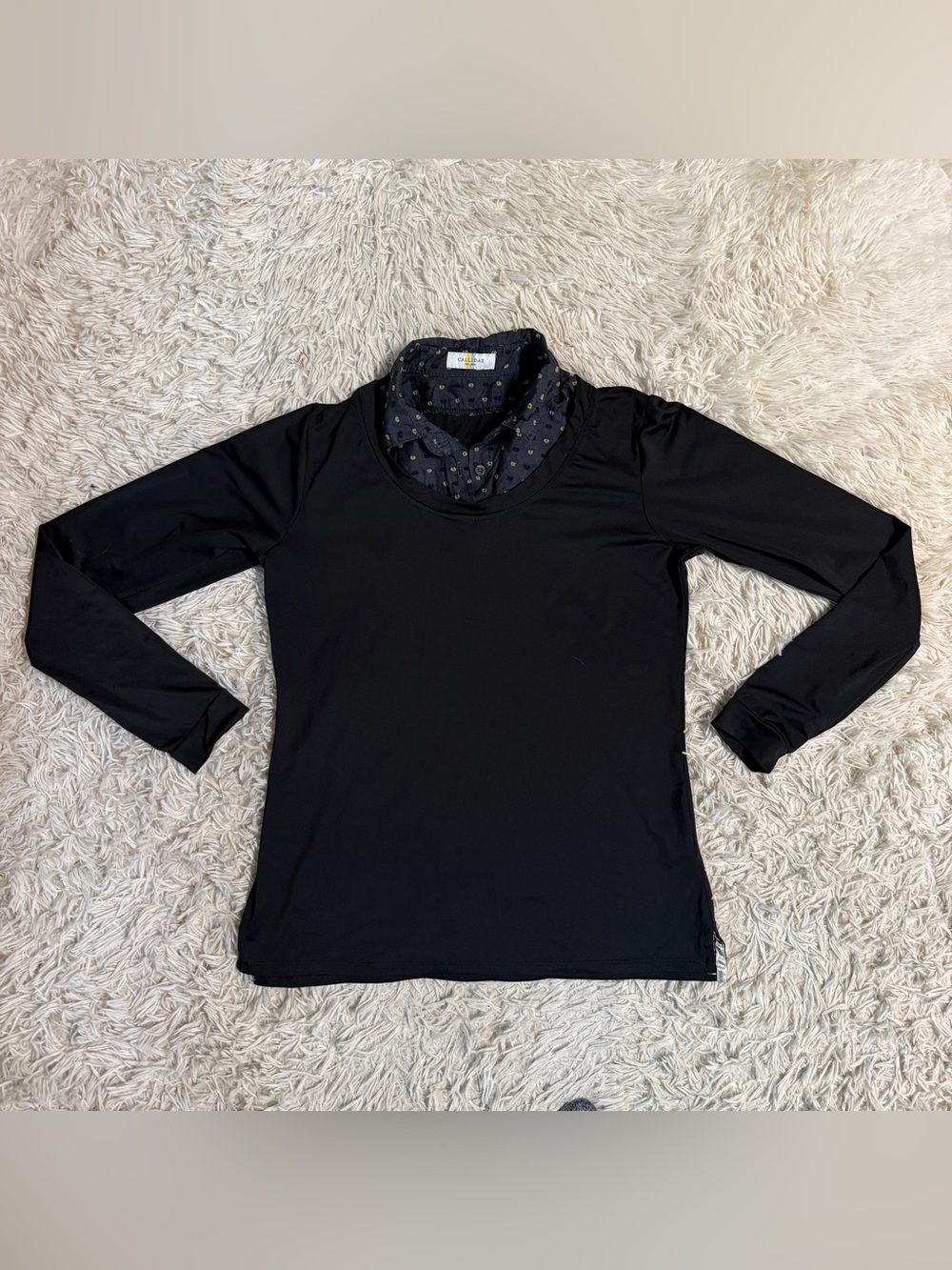 Women’s Medium Black Callidae Long Sleeve Horseback Riding Sunshirt. Good Cond.